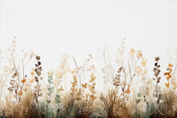 Ein Gemälde mit Gras und Blumen Ein Gemälde mit Gras und Blumen