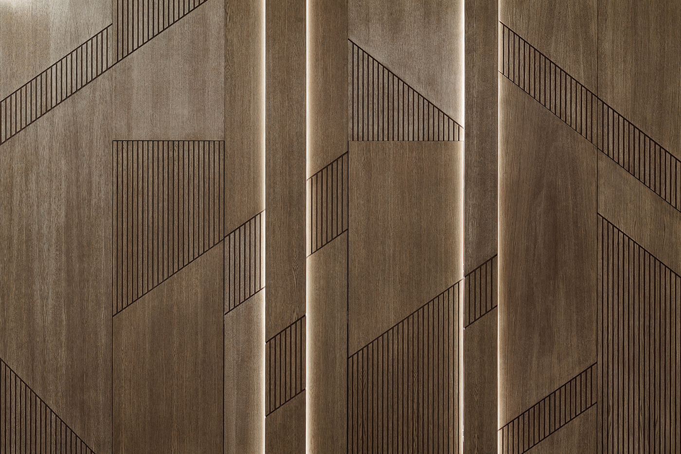 Elegant geometric design on wood panels Elegant geometric design on wood panels