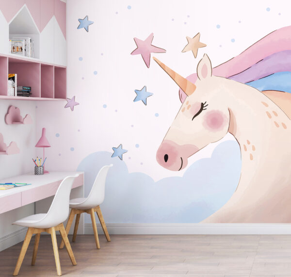 Ein Einhorn mit Sternen und Wolken Ein Einhorn mit Sternen und Wolken