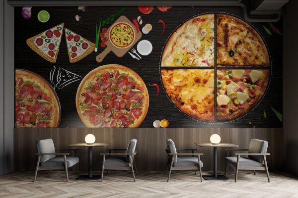 Pizzen auf einem Tisch Pizzen auf einem Tisch