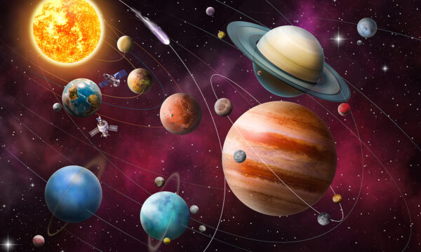Planeten und Sterne im Weltraum Planeten und Sterne im Weltraum