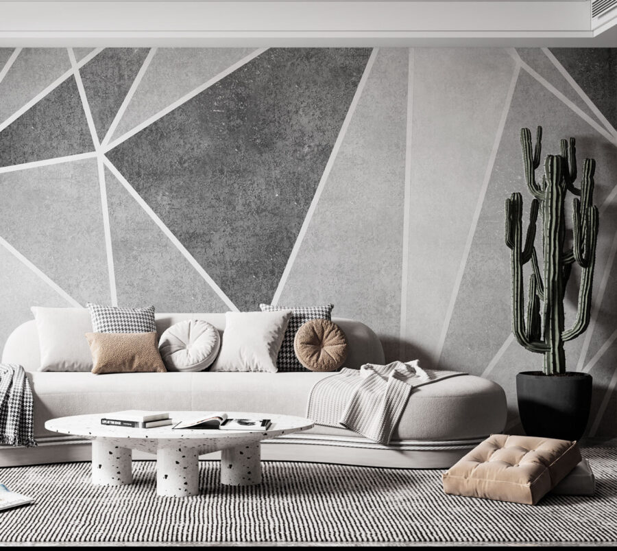 Ein grauer und weißer Hintergrund mit weißen Linien