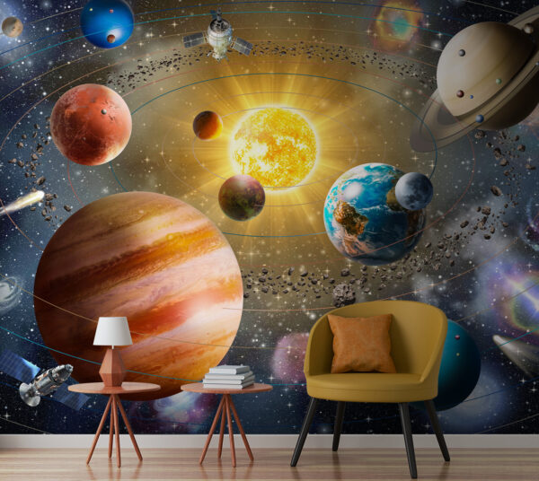 Planets and stars in space Planets and stars in space