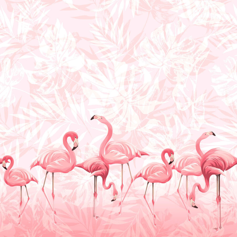 Eine Gruppe von rosa Flamingos