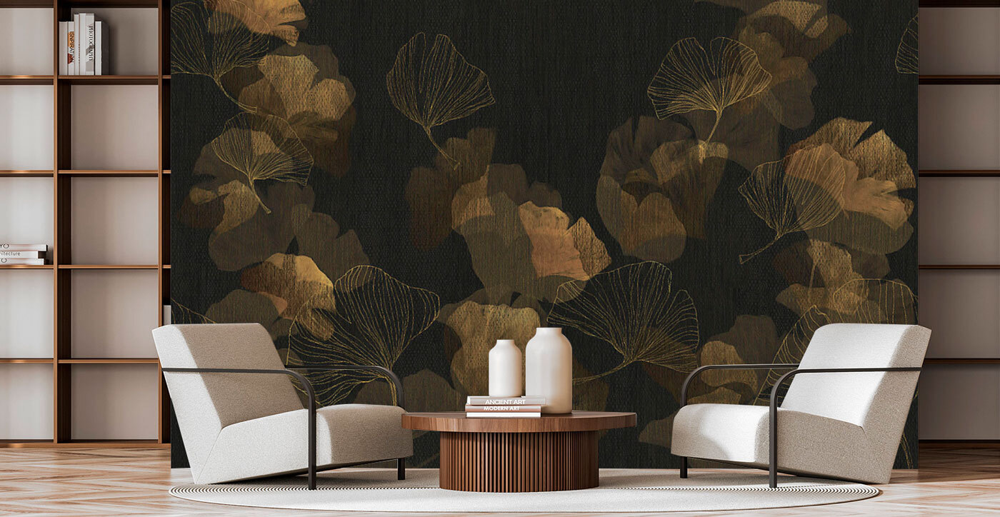 Elegant leaves on a dark background