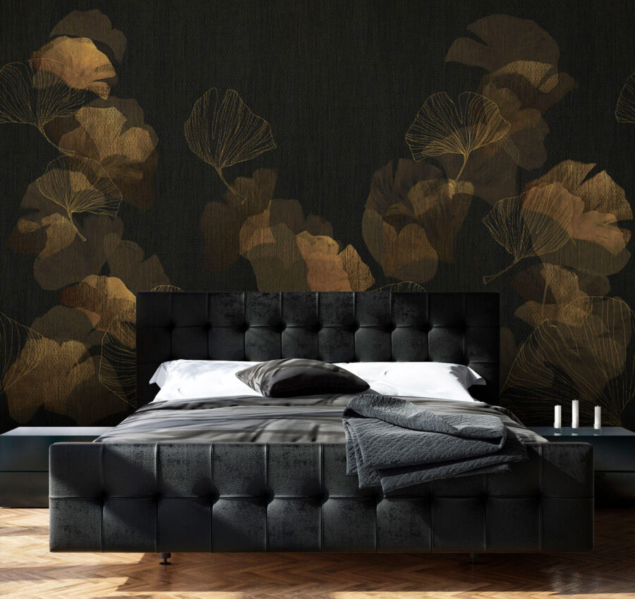 Elegante Blätter auf dunklem Hintergrund Elegante Blätter auf dunklem Hintergrund