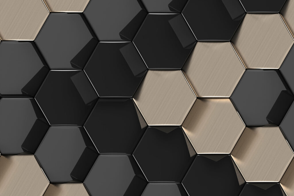 Sechseckiges Muster in Schwarz und Beige Sechseckiges Muster in Schwarz und Beige
