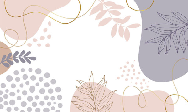 Weißer Hintergrund mit rosa und blau und lila Formen und Blätter Weißer Hintergrund mit rosa und blau und lila Formen und Blätter