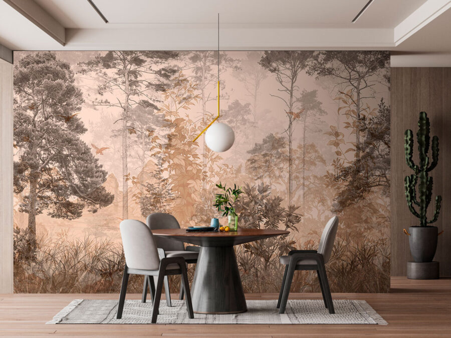 Wald mit Bäumen und Pflanzen Wald mit Bäumen und Pflanzen