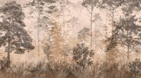 Wald mit Bäumen und Pflanzen Wald mit Bäumen und Pflanzen