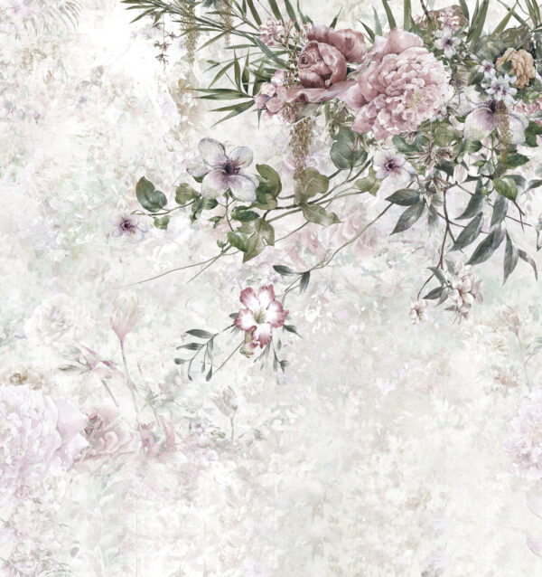 Gemälde von Blumen auf weißem Hintergrund Gemälde von Blumen auf weißem Hintergrund