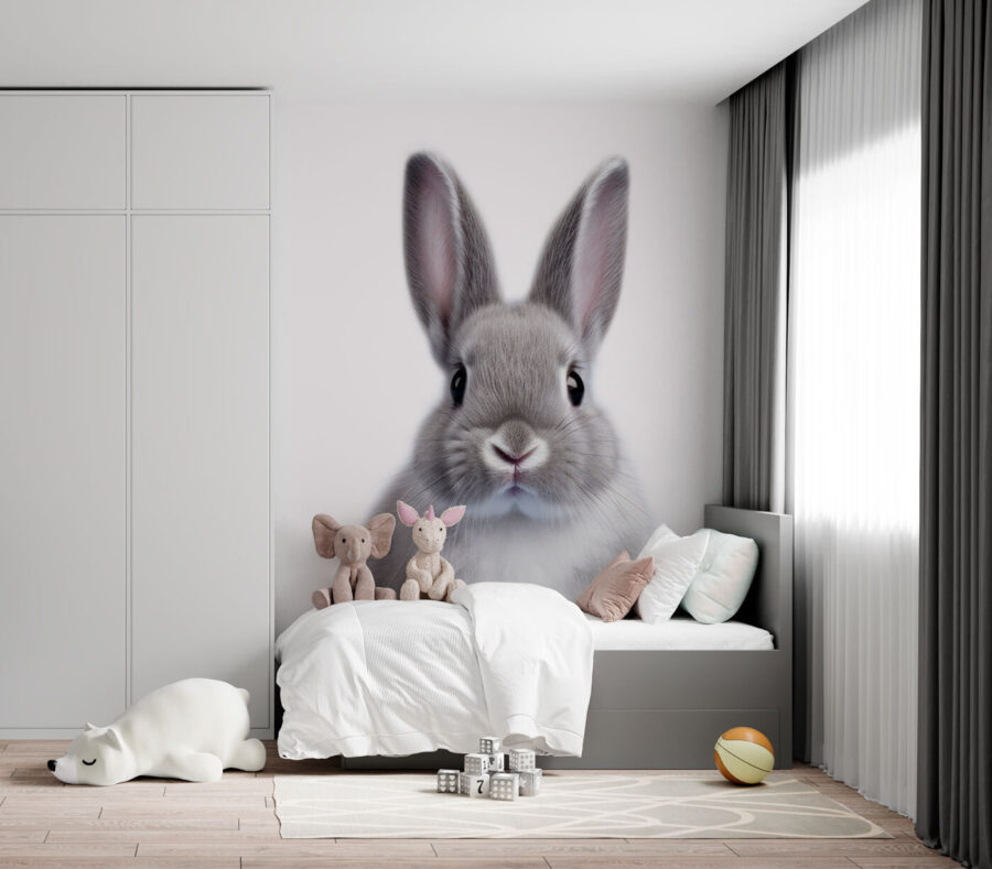 Niedliches Kaninchen mit großen, ausdrucksstarken Augen.