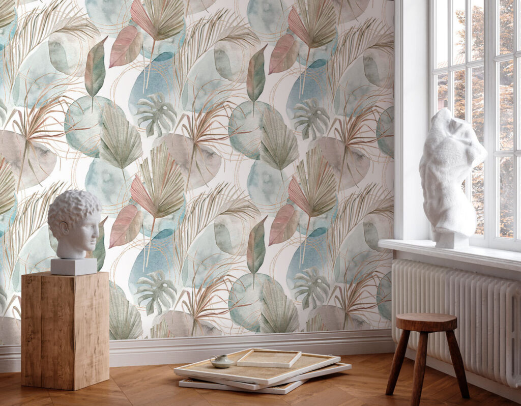 Pattern of leaves and circles Pattern of leaves and circles