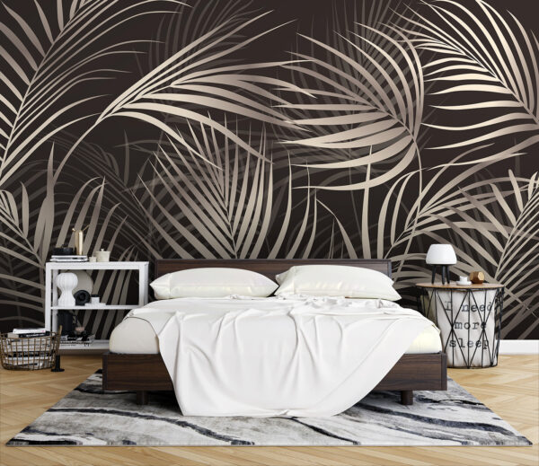 Elegante Palmenblätter auf dunklem Hintergrund Elegante Palmenblätter auf dunklem Hintergrund