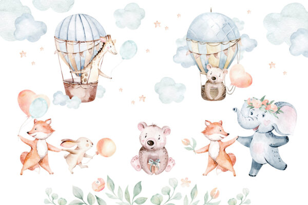 Set mit Aquarelltieren Set mit Aquarelltieren