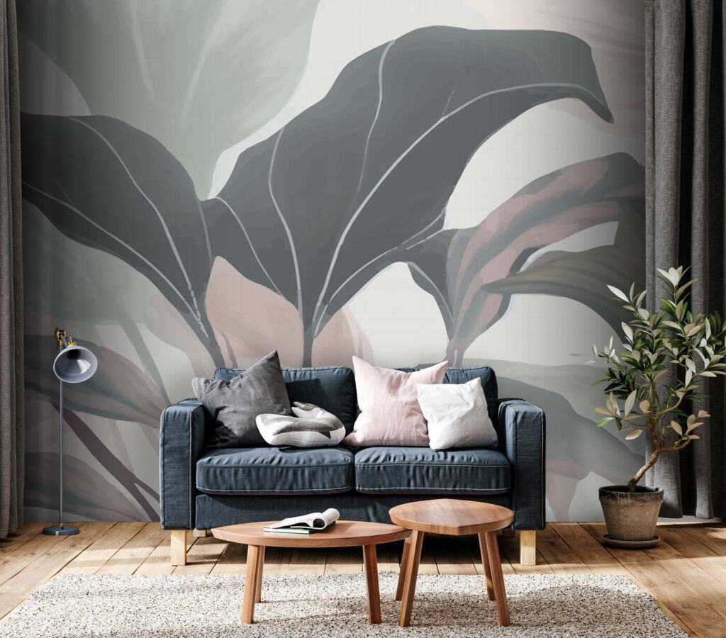 Elegant leaves in soft colors