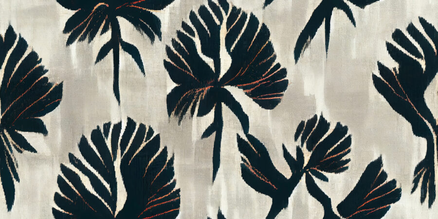 Ein schwarz-weißes Blumenmuster