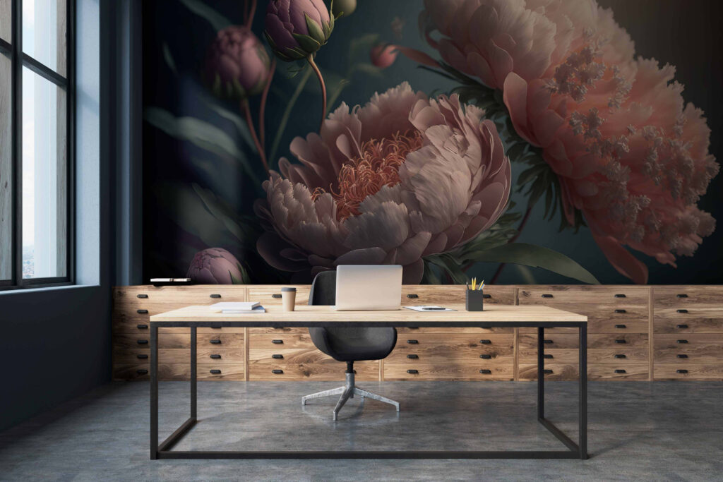 Delicate peonies in soft colors