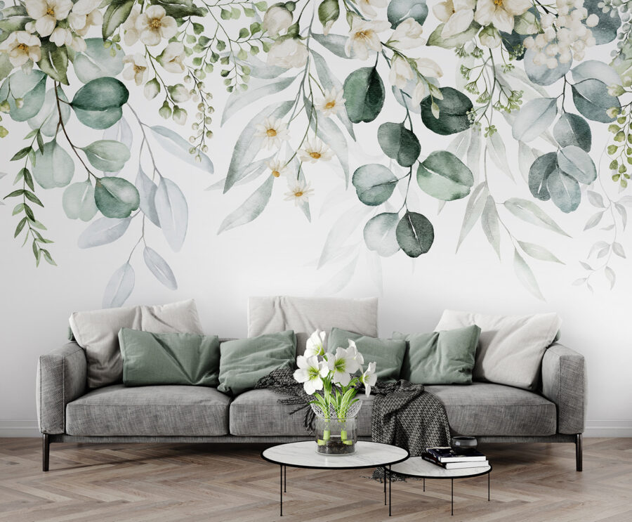 Zartes Blumenarrangement in Aquarelltechnik.