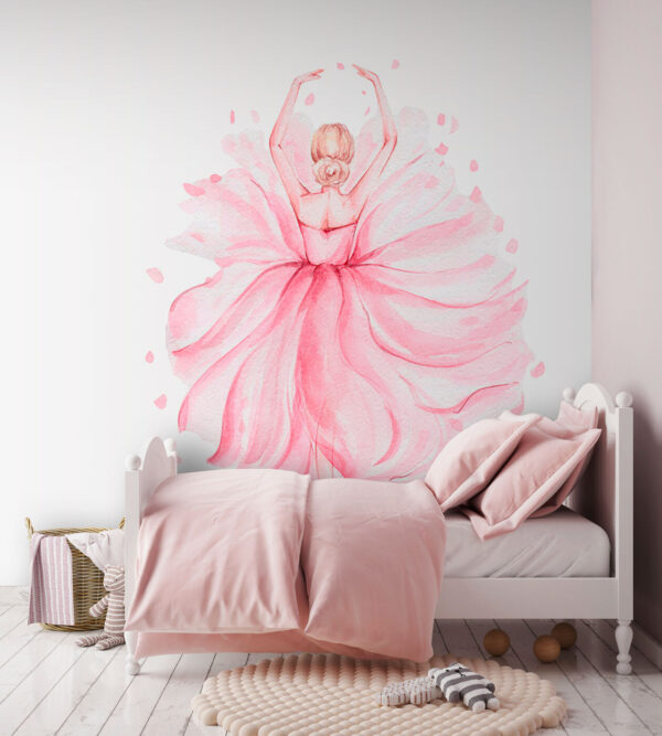 Aquarell einer Frau in einem rosa Kleid Aquarell einer Frau in einem rosa Kleid