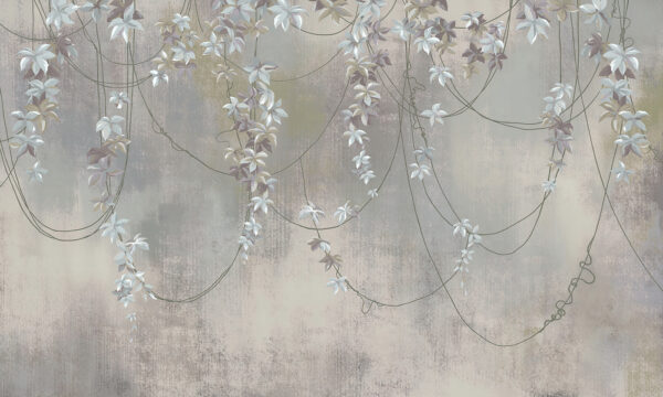 Tapete mit weißen Blumen Tapete mit weißen Blumen