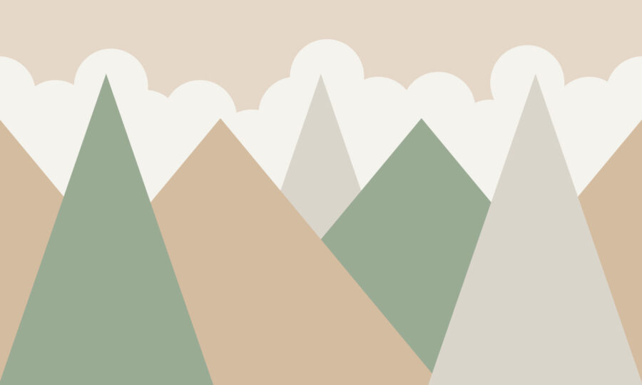 Bergkette mit Wolken