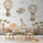 Fototapeten Gruppe von Tieren in einer Wüste