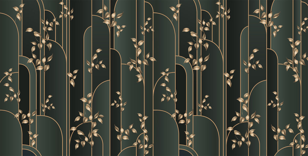 Wallpaper with leaves on it