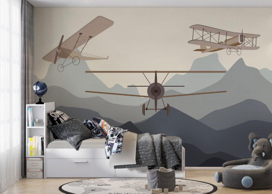 Zwei Flugzeuge fliegen durch die Luft