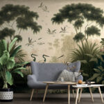 Fototapeten Vögel in einem Fluss