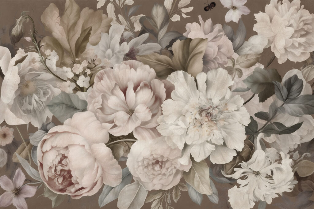 Delicate blooms in soft, muted tones