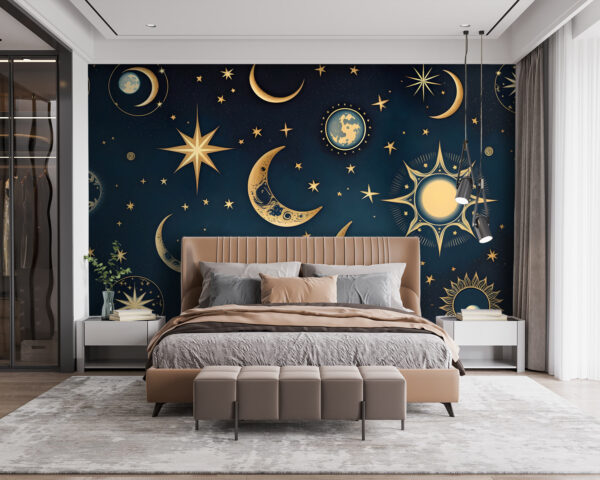 Mond und Sterne am Himmel Mond und Sterne am Himmel