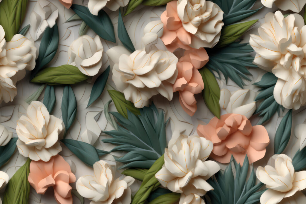 Zarte Blumen mit üppigem Grün. Zarte Blumen mit üppigem Grün.