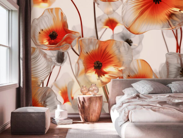 Gruppe von Glasblumen Gruppe von Glasblumen
