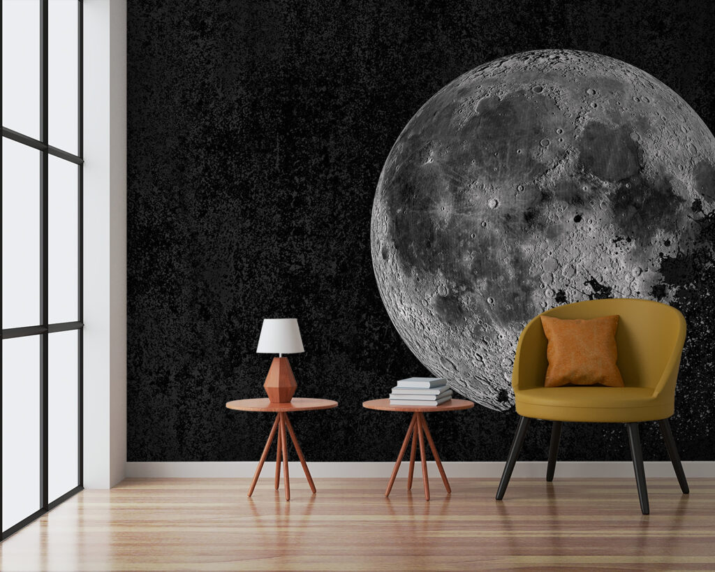 Mysterious moon in a dark sky