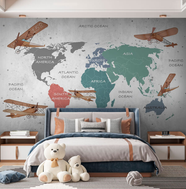 Karte der Welt mit Flugzeugen Karte der Welt mit Flugzeugen