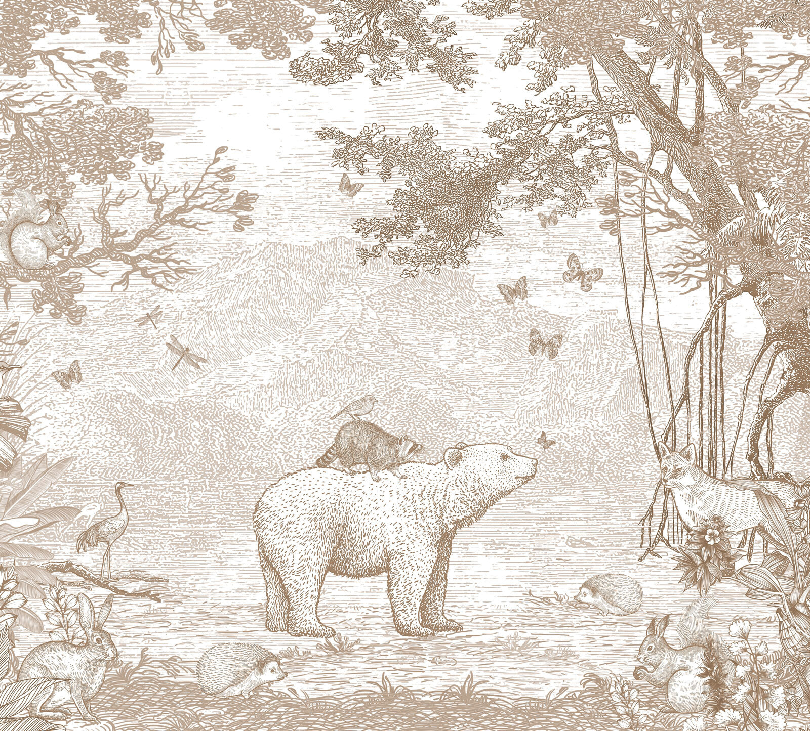 Bär und Tiere in einem Wald u95425p - Bär und Tiere in einem Wald