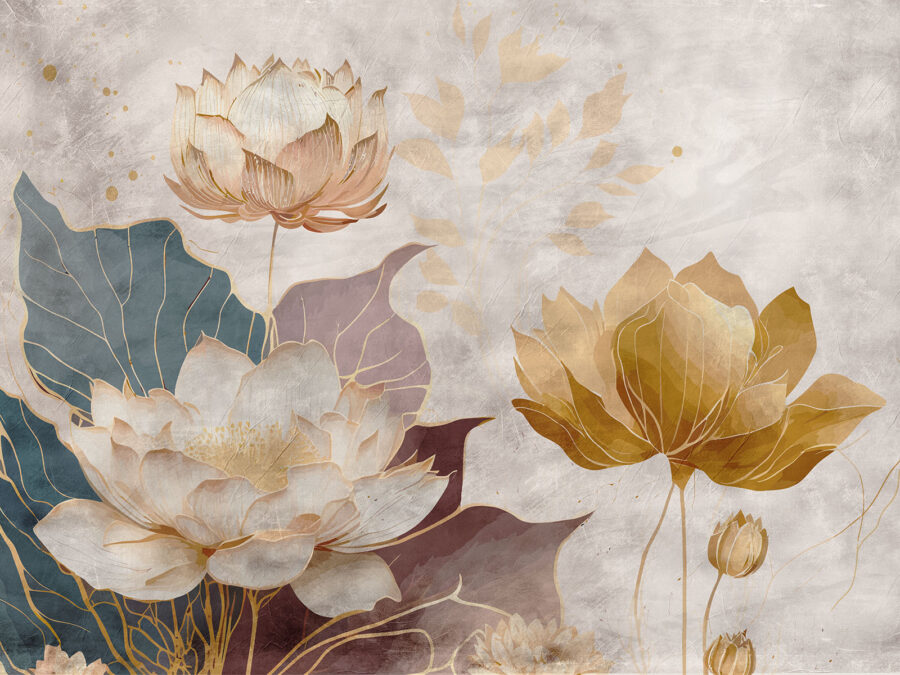 Malerei von Blumen und Blättern Malerei von Blumen und Blättern