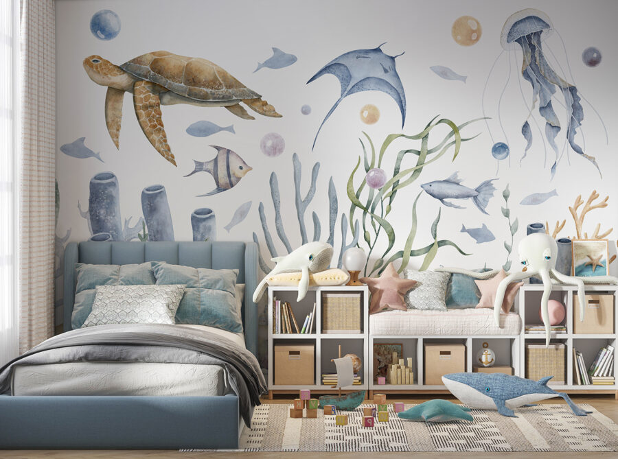 Fototapeten Meeresleben mit Fischen und Algen – Bild 5