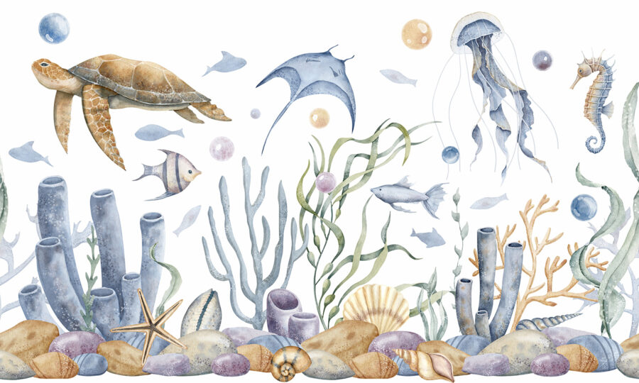 Fototapeten Meeresleben mit Fischen und Algen – Bild 8