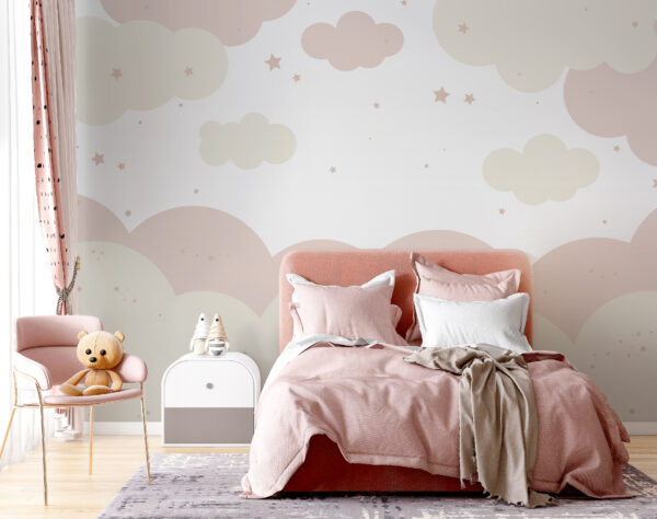 Rosa und weiße Wolken und Sterne Rosa und weiße Wolken und Sterne