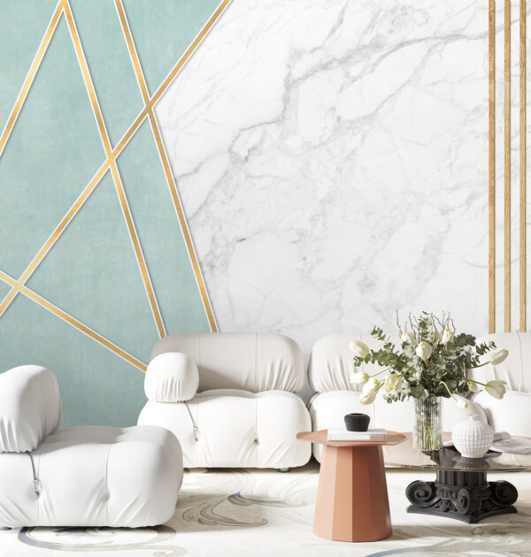 Elegantes Design in Minze und Marmor Elegantes Design in Minze und Marmor