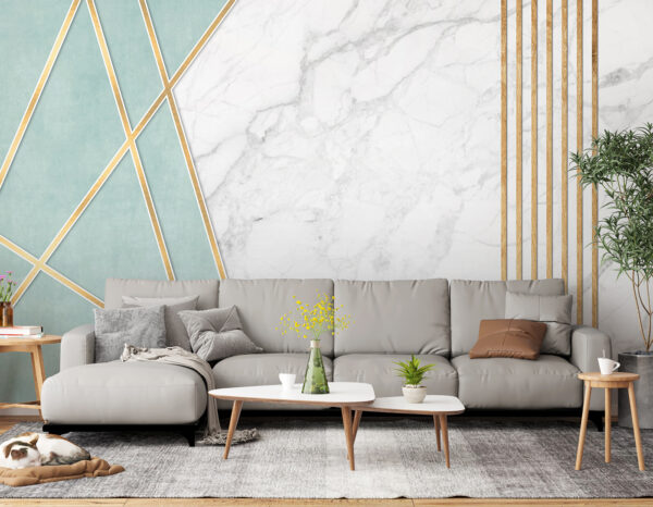 Elegantes Design in Minze und Marmor Elegantes Design in Minze und Marmor