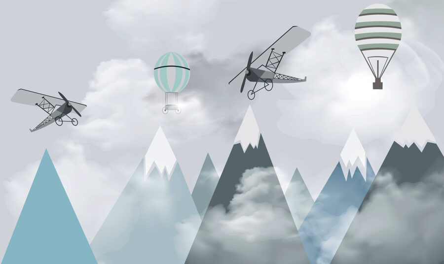 Hubschrauberflug über die Berge