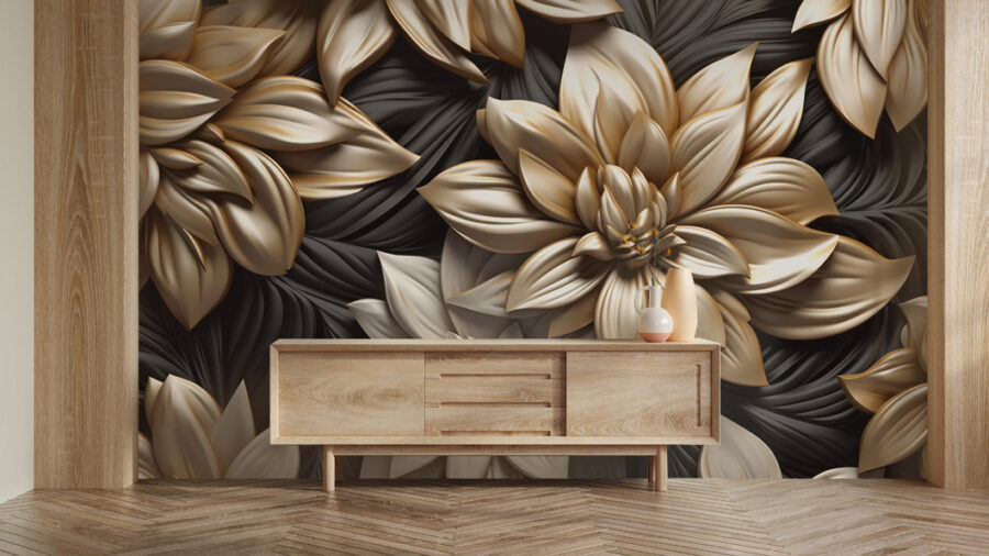 Elegantes florales Design auf dunklem Hintergrund. Elegantes florales Design auf dunklem Hintergrund.