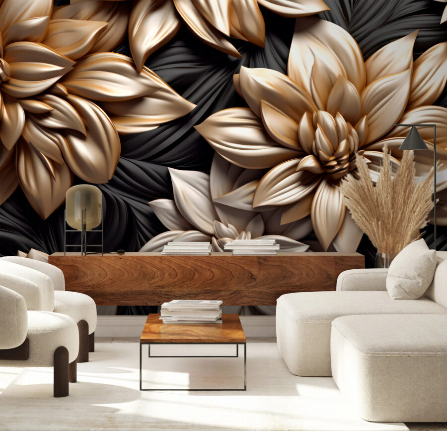 Elegantes florales Design auf dunklem Hintergrund. Elegantes florales Design auf dunklem Hintergrund.