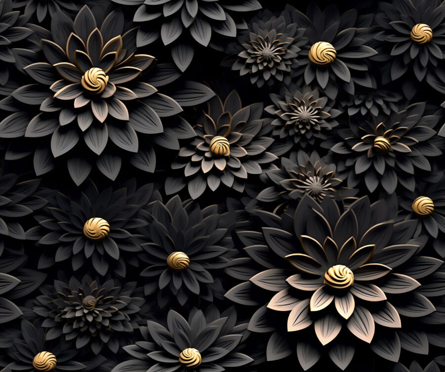 Fototapeten Elegante einfarbige Blüten mit metallischen Zentren – Bild 7