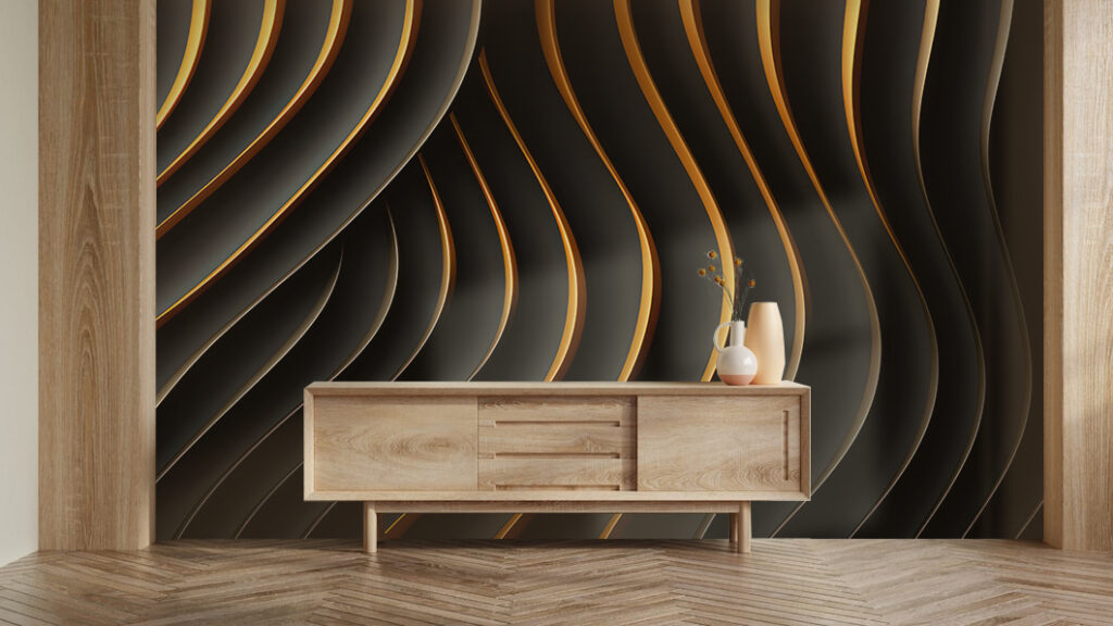 Black and orange wavy lines