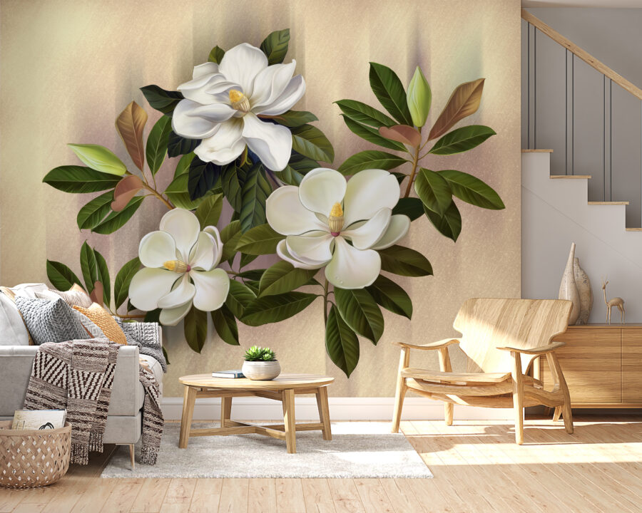 Schöne Magnolienblüten in der Ausstellung