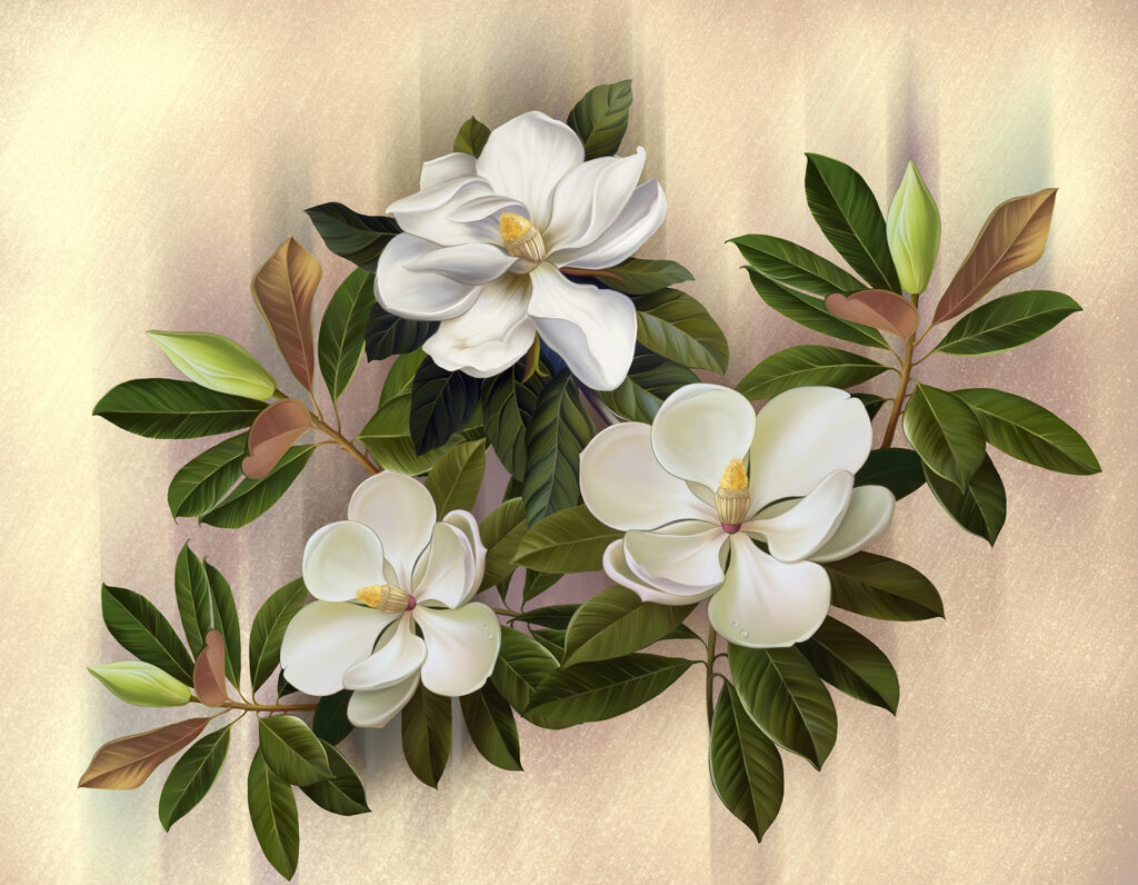 Schöne Magnolienblüten in der Ausstellung Schöne Magnolienblüten in der Ausstellung